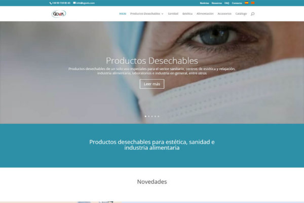 Diseño web Govis Productos desechables