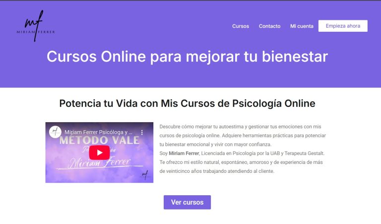 Plataforma de cursos de Miriam Ferrer