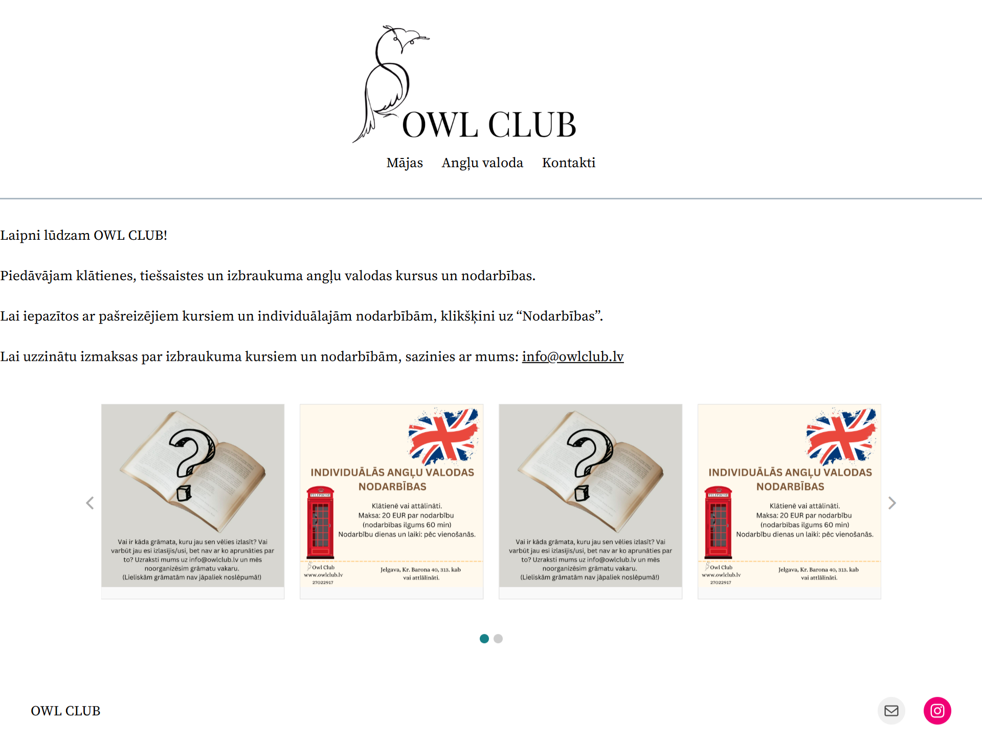 Before Owl Club Redesign