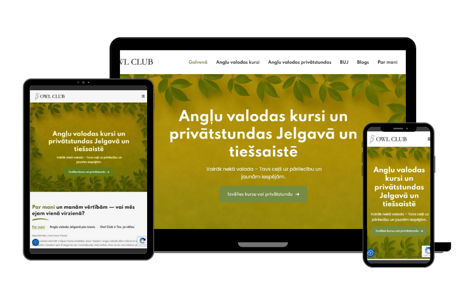 Re-diseño página web responsive - Owl Club